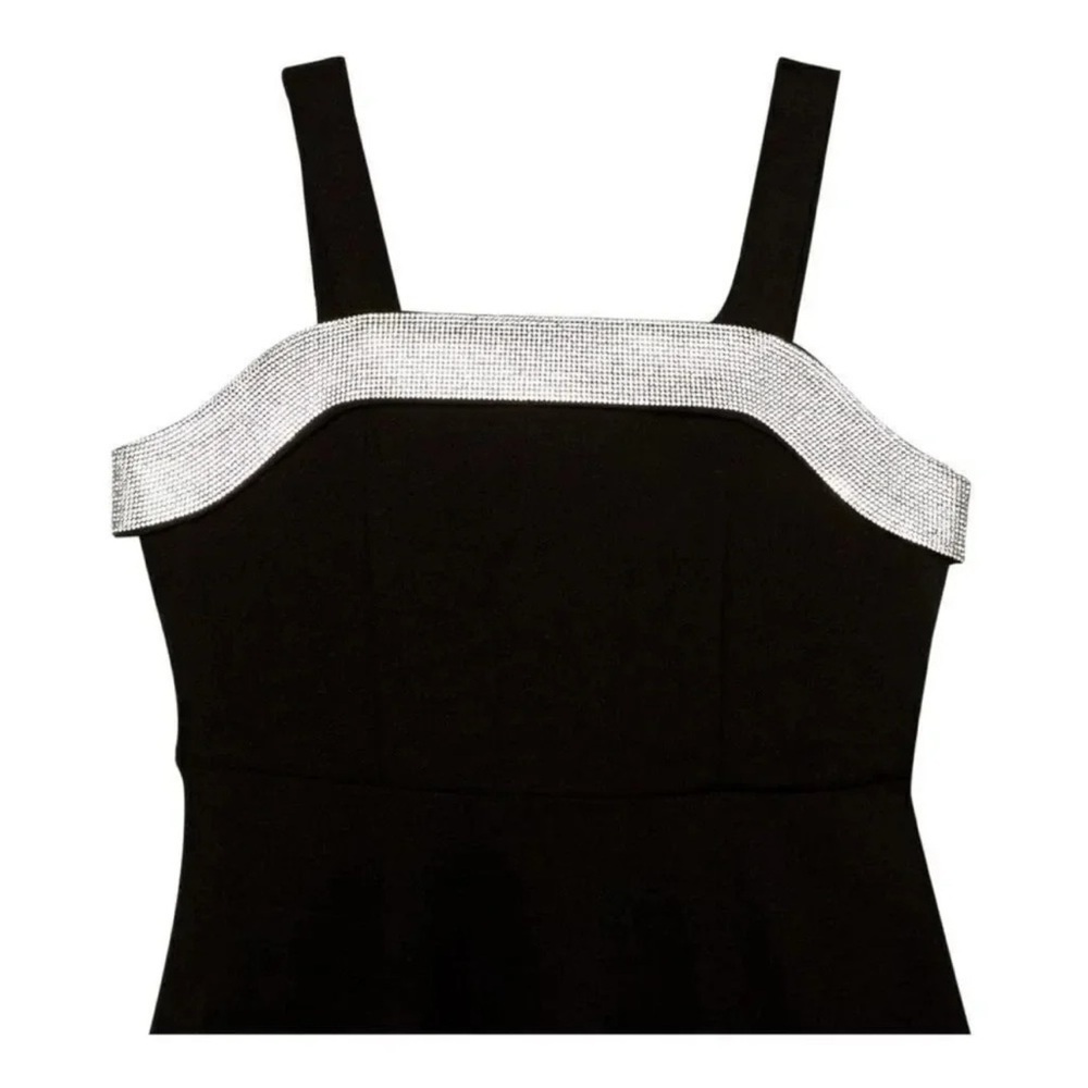 Big Girls Rhinestone Trim Tie Back Sleeveless Dress NWT - Picture 3 of 3